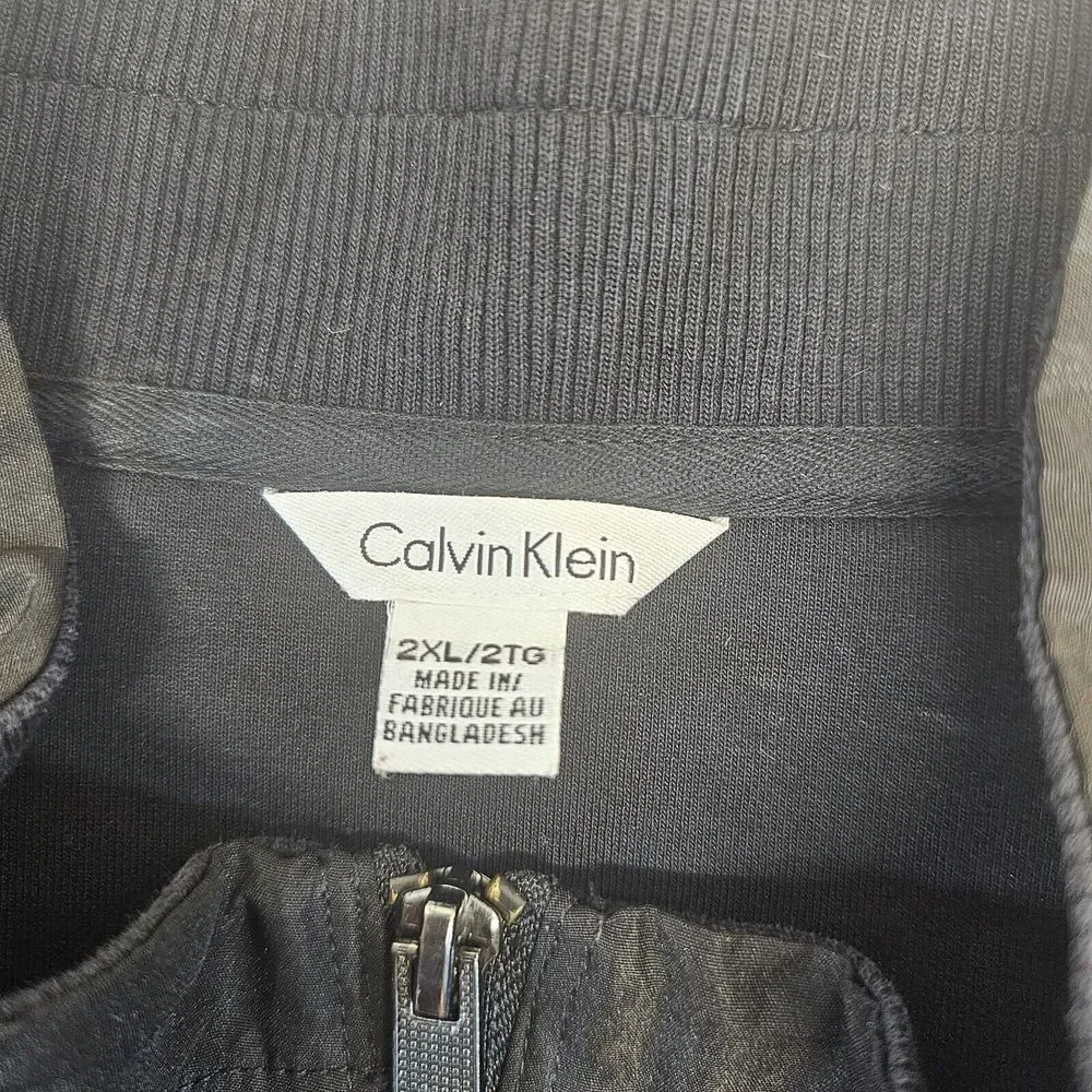 Calvin Klein , Mens Lightweight Matte Bomber Jacket RN# 36543 Black Brown‎ 2XL